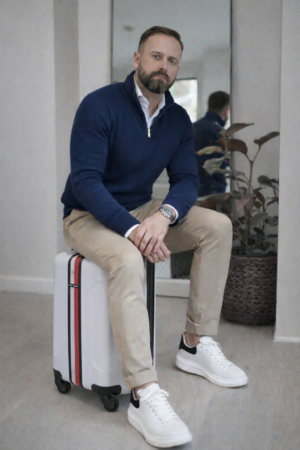 Polo Ralph Lauren Khakis, Ralph Lauren Sweater  Sweater and Alexander McQueen Sneakers